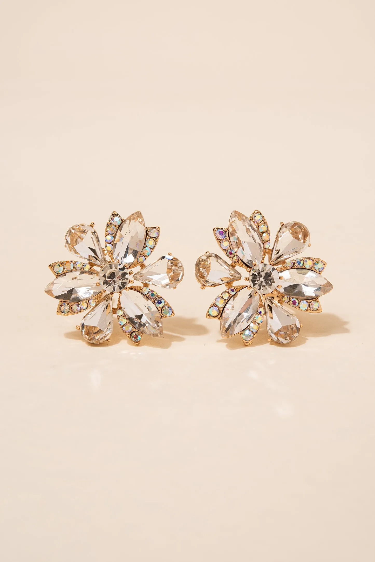 Flora Crystal Clip-on Earrings