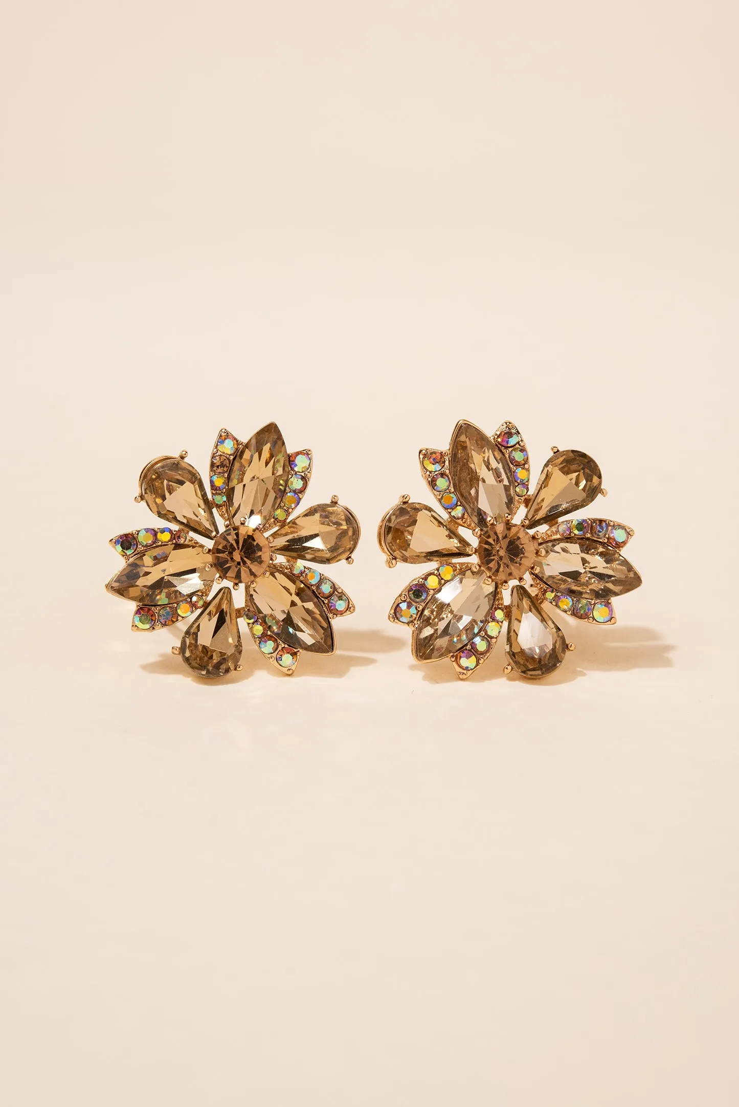 Flora Crystal Clip-on Earrings