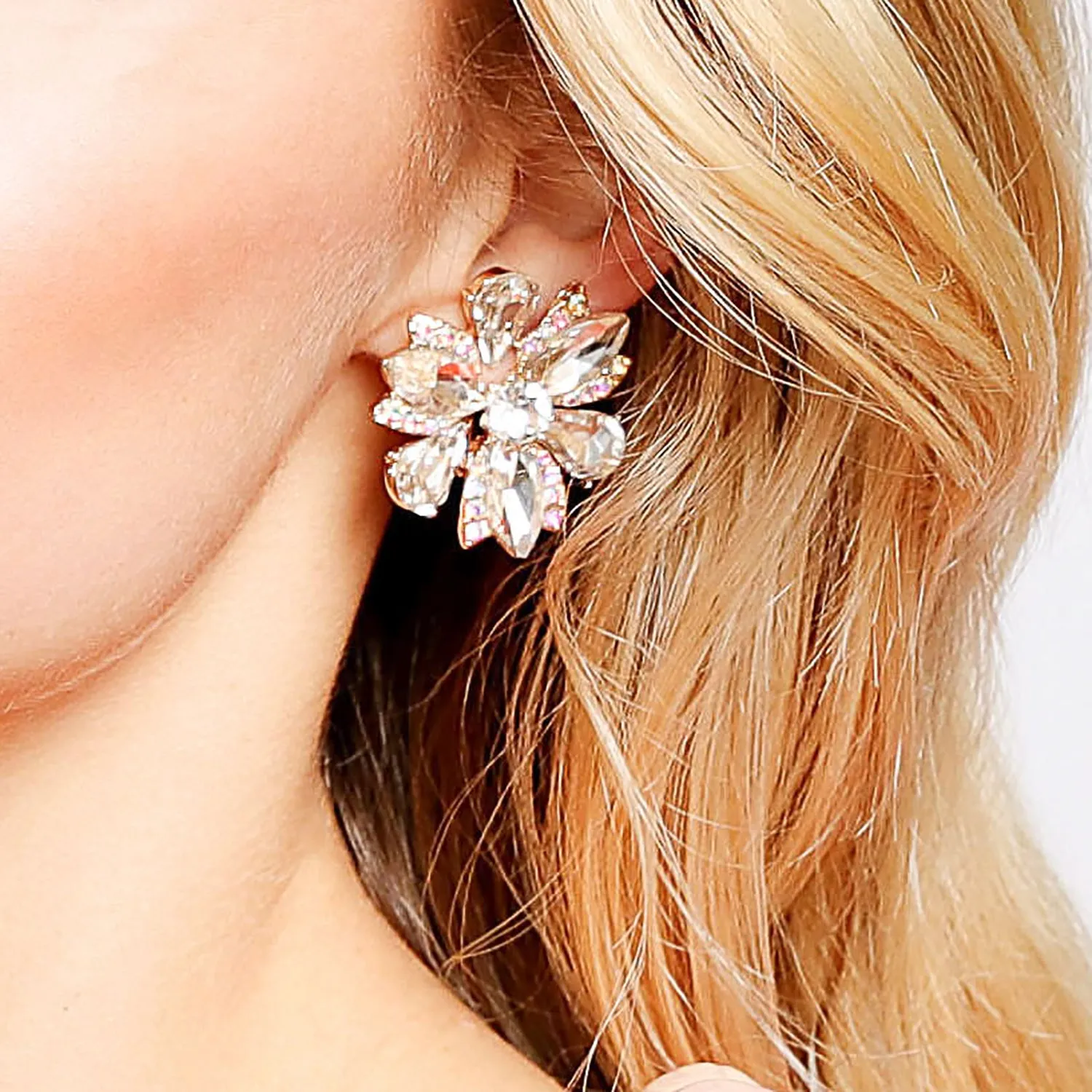 Flora Crystal Clip-on Earrings