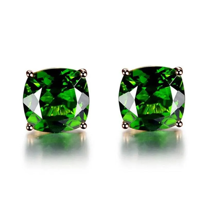 Four Claw Square Emerald Jewelry Set