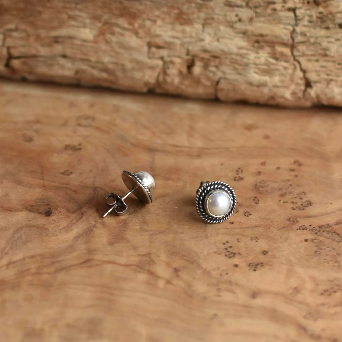 Freshwater Pearl Posts - Western Pearl Posts - Boho Pearl Posts - Silversmith Earrings