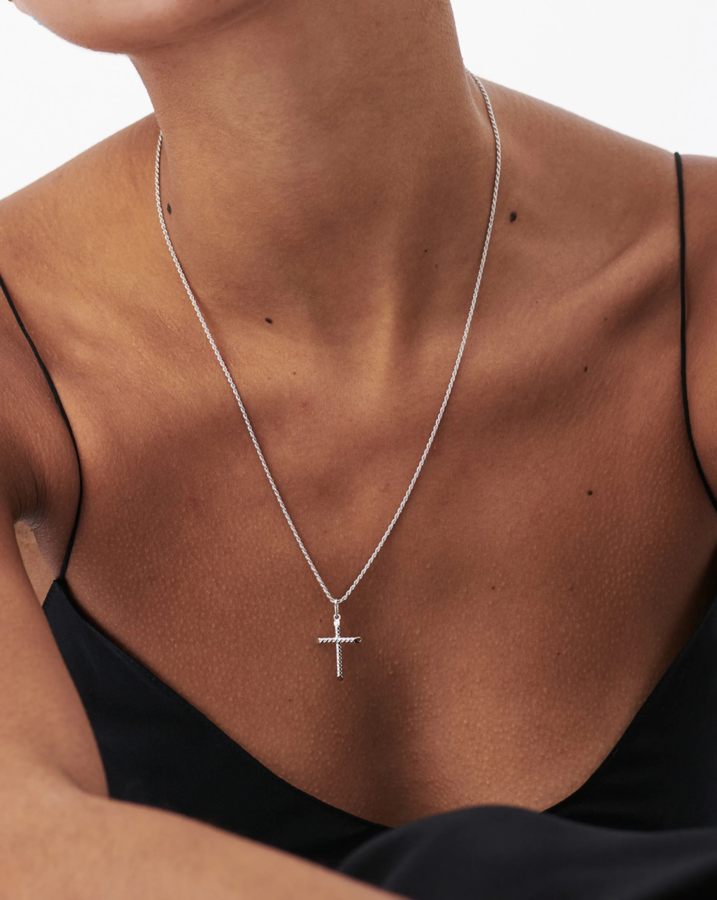 Fused Twisted Cross Necklace