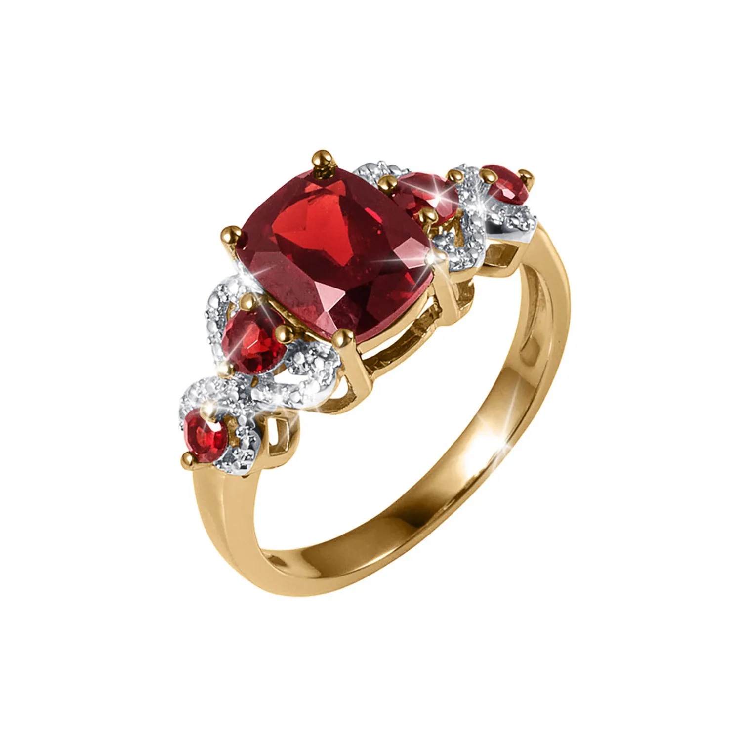 Garnet Twist Ladies Ring