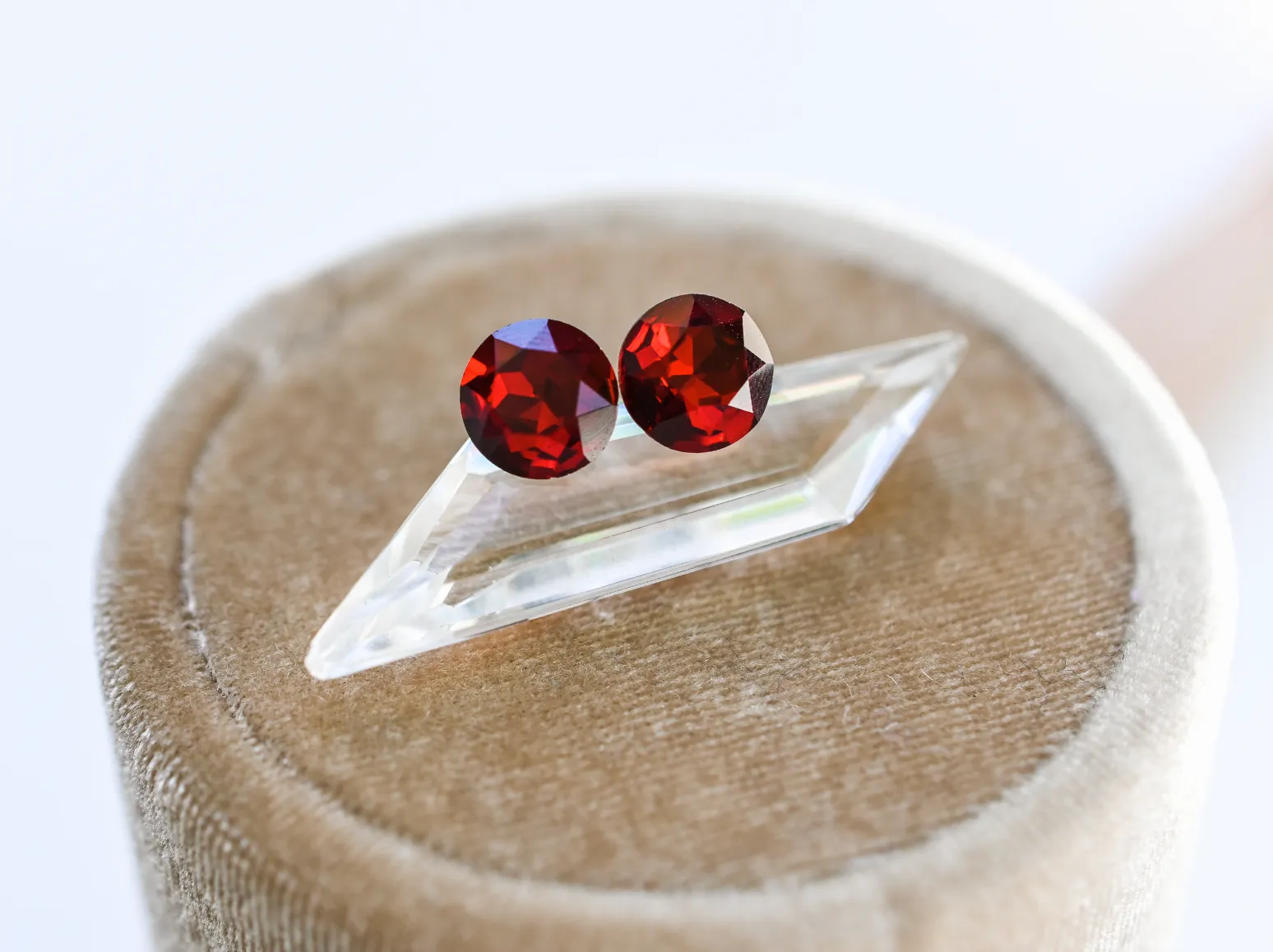 Gemstone Studs - Swarovski Deep Red