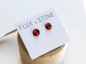 Gemstone Studs - Swarovski Deep Red