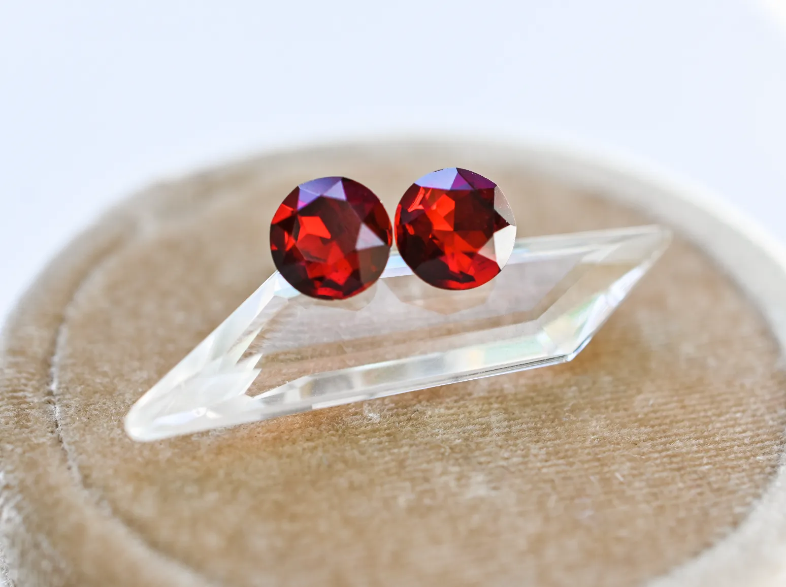 Gemstone Studs - Swarovski Deep Red