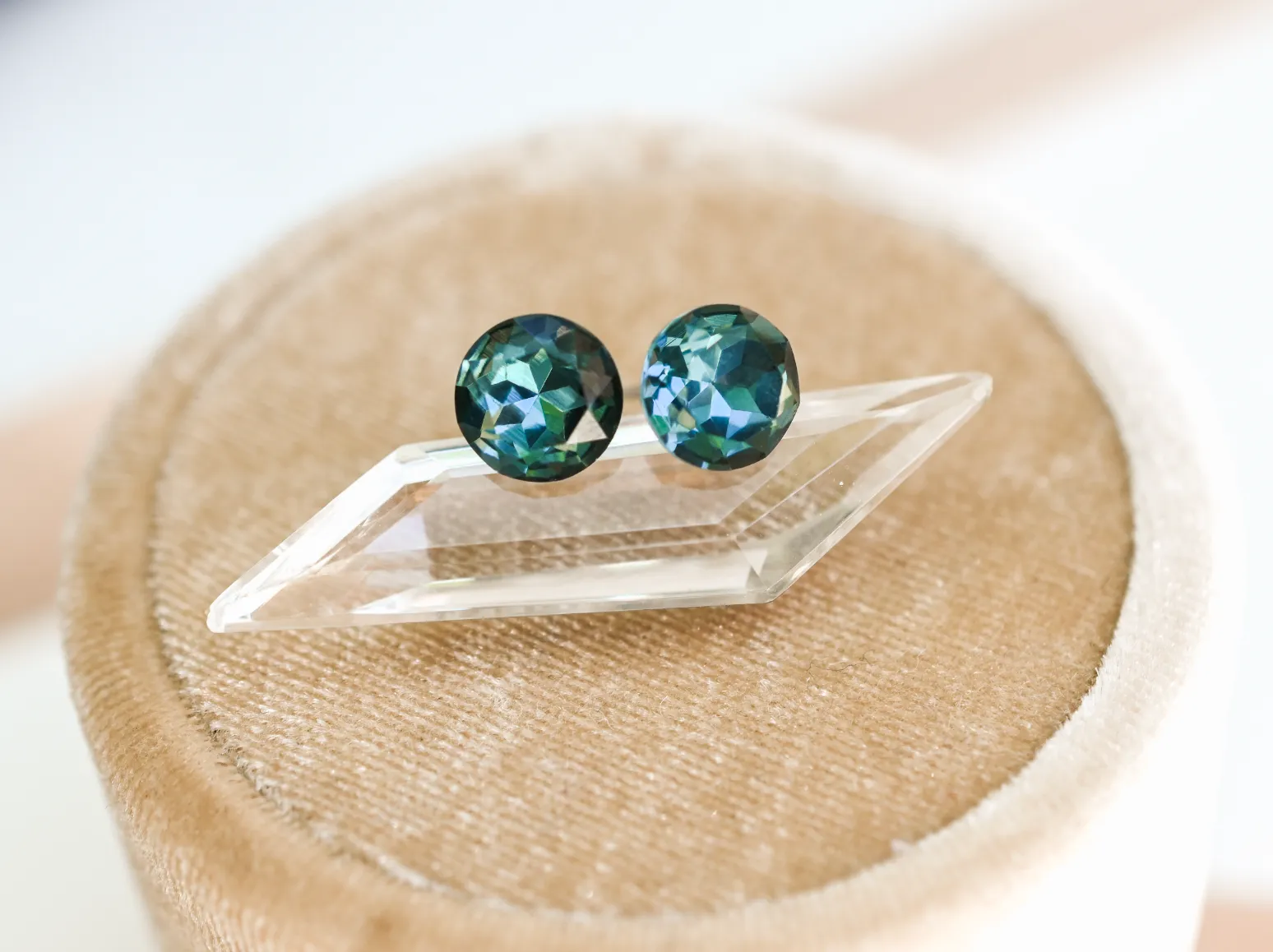 Gemstone Studs - Swarovski Prussian Blue