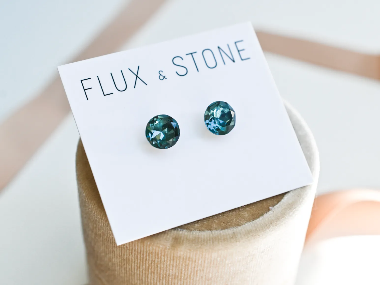 Gemstone Studs - Swarovski Prussian Blue