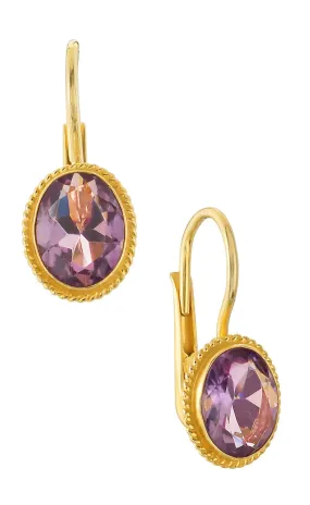 Georgian Drop Amethyst Earrings