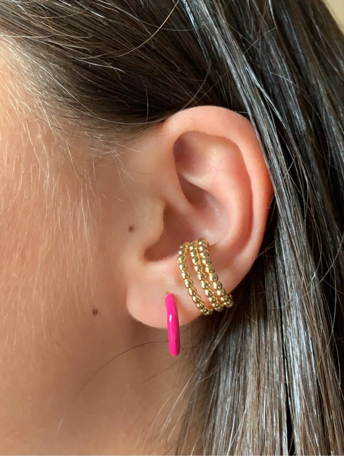 Gold beaded Earcuff