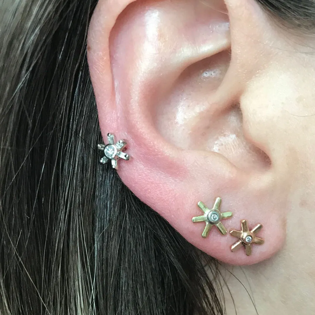 Gold Flower Studs