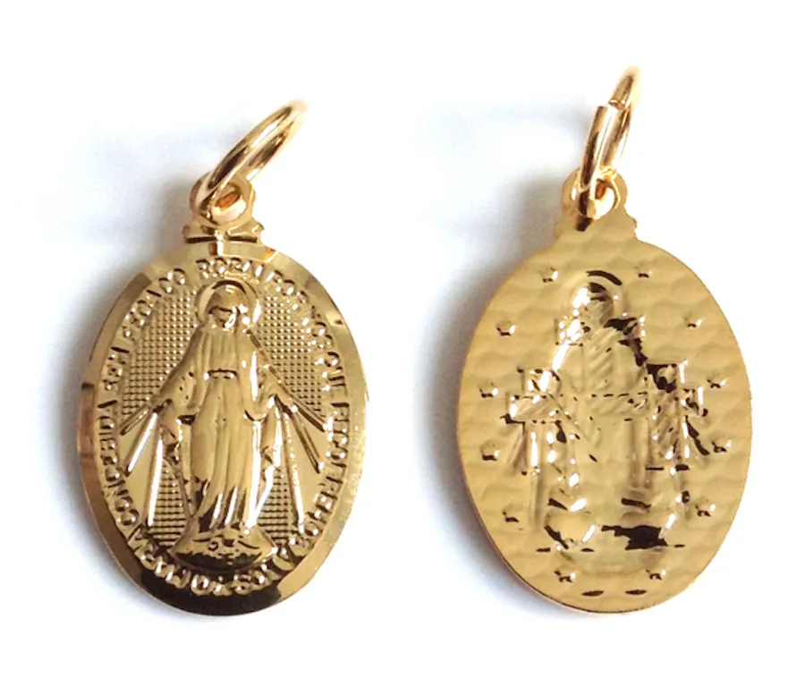 Gold Miraculous Medal Necklace for Women