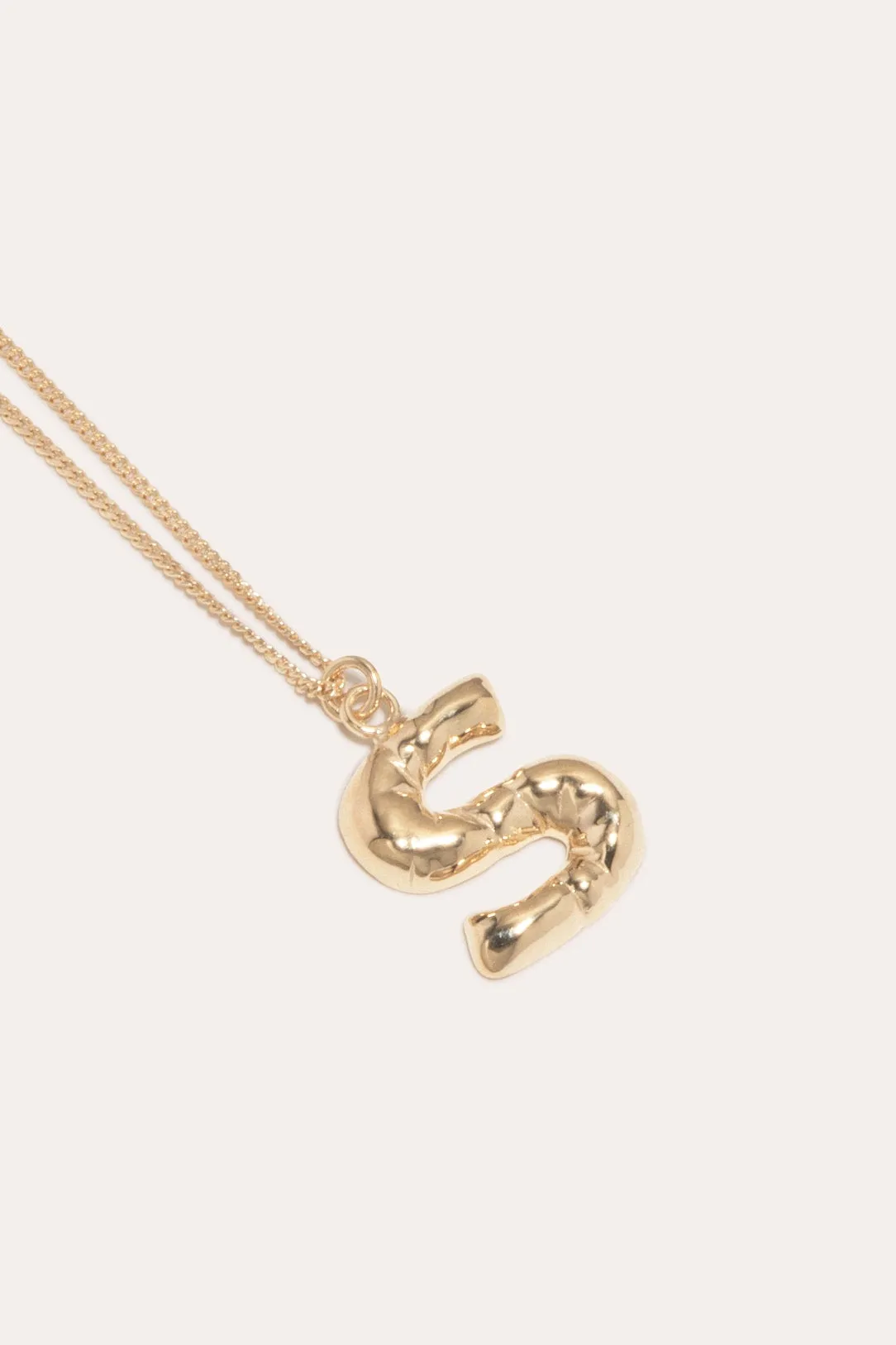 Gold Plated S Pendant with Chain