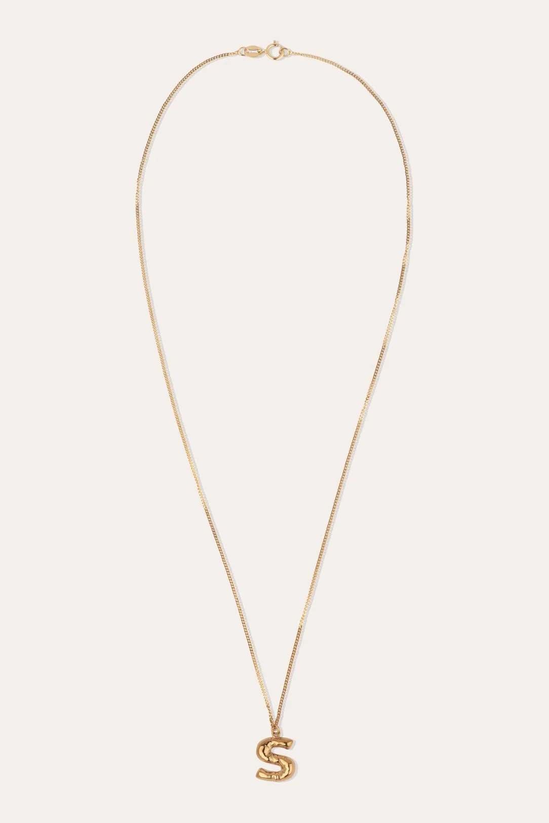 Gold Plated S Pendant with Chain