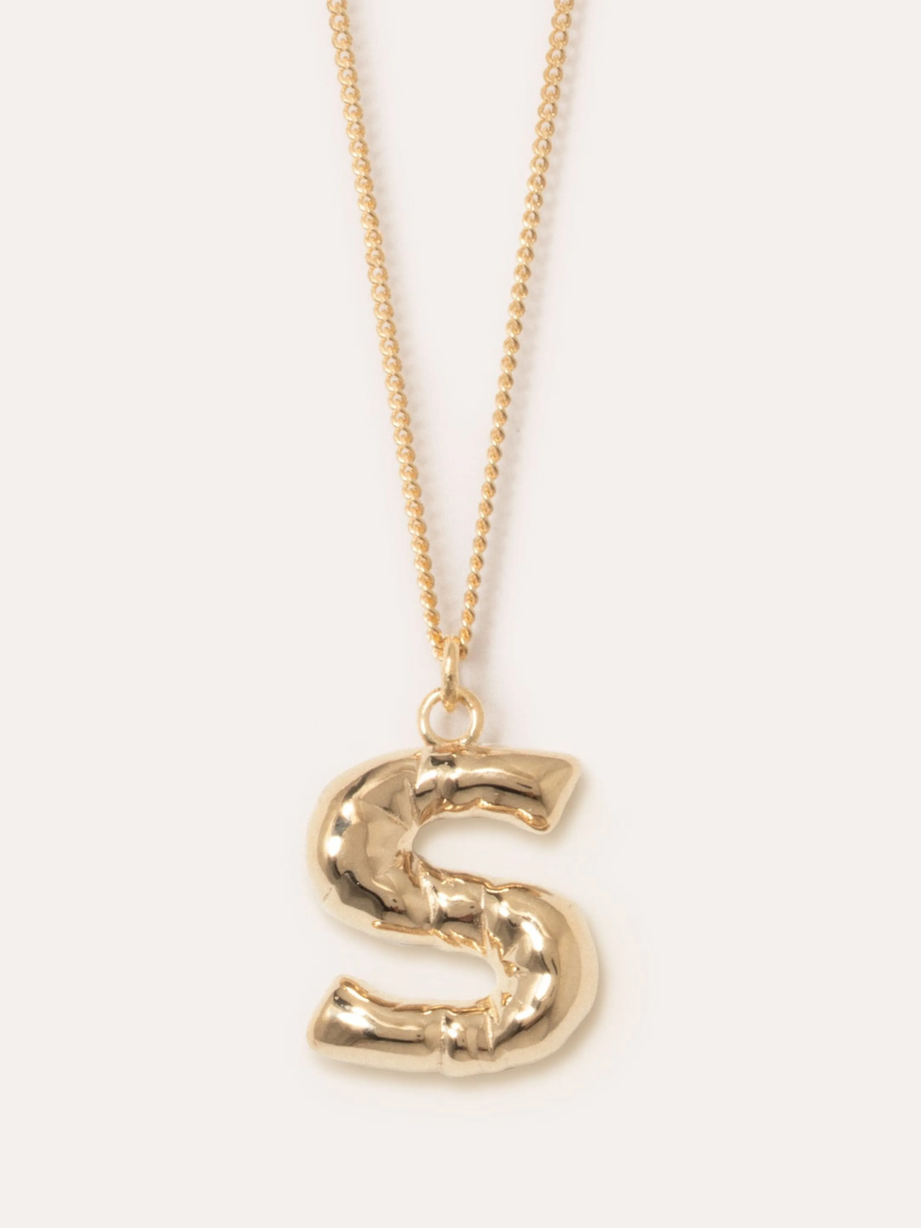 Gold Plated S Pendant with Chain