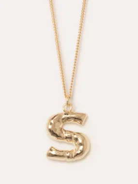 Gold Plated S Pendant with Chain