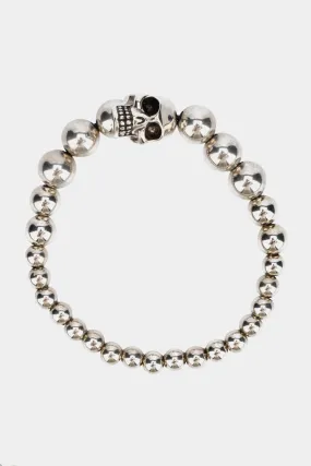 Graduated Bead Ball Skull Bracelet