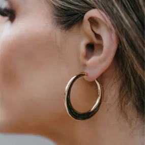 Graduated Flat Hoop Earrings