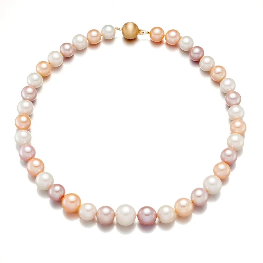 Graduated Multi-Color Pastel Pearl Necklace