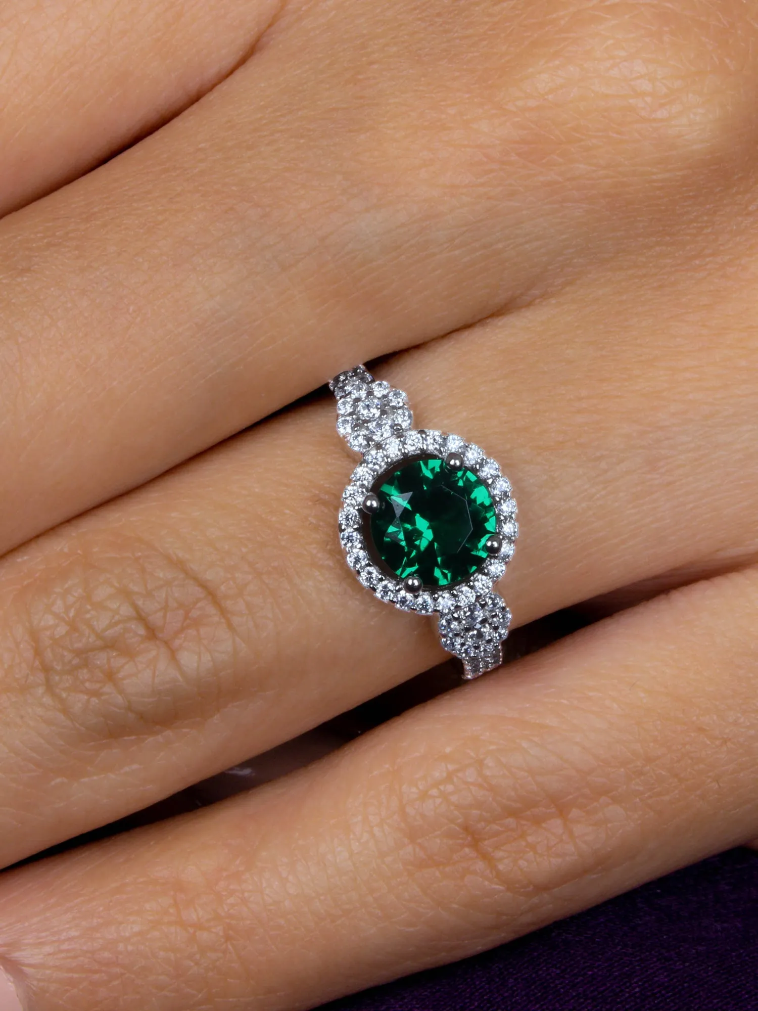 Green Divine Silver Ring