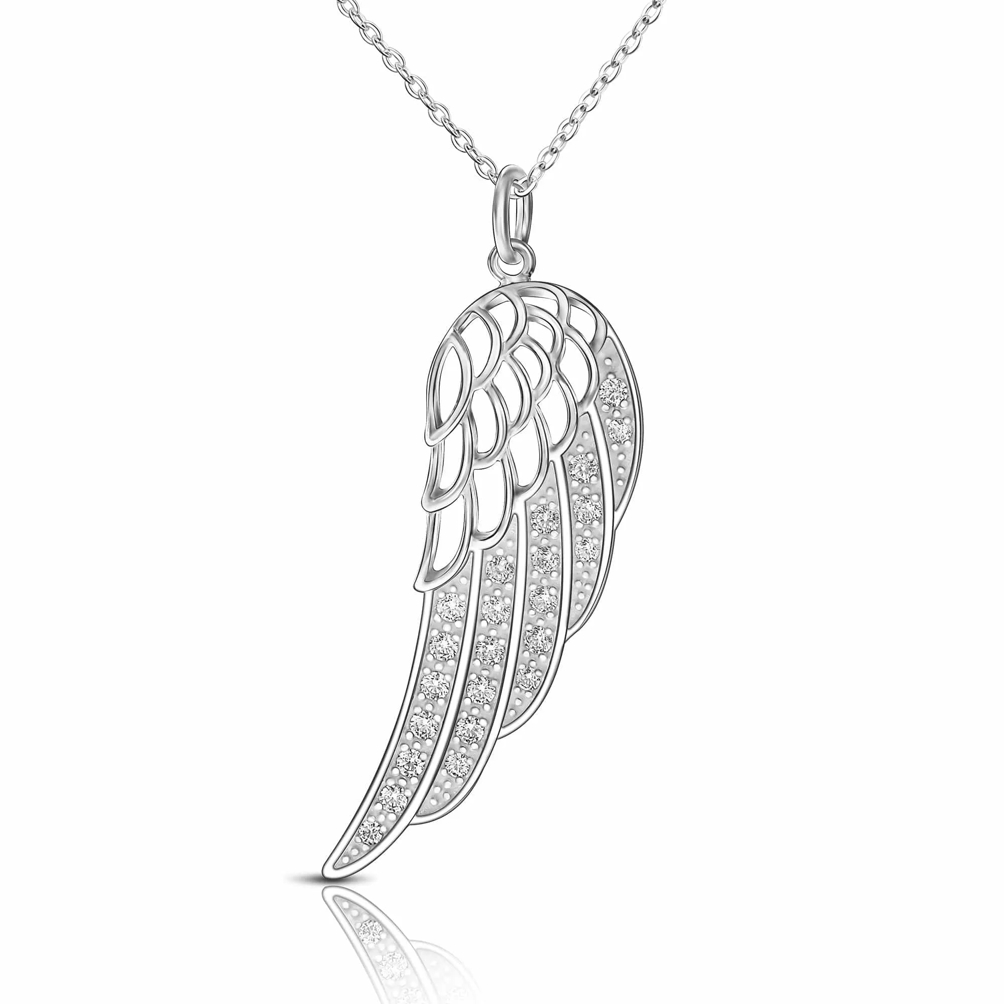 Guardian Angel Wing Necklace Sterling Silver