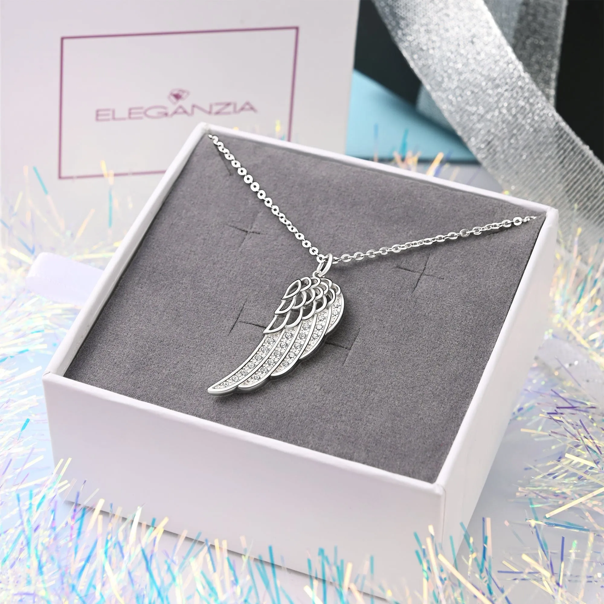 Guardian Angel Wing Necklace Sterling Silver