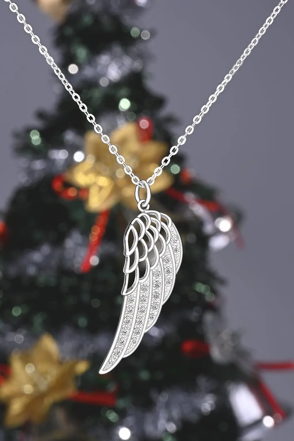 Guardian Angel Wing Necklace Sterling Silver