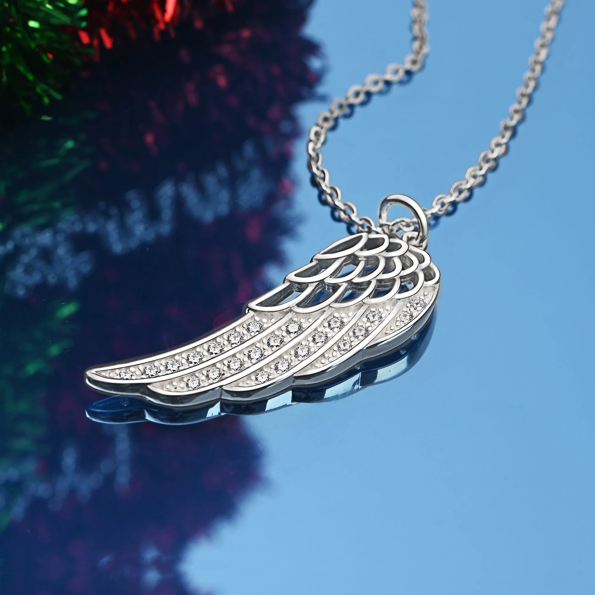 Guardian Angel Wing Necklace Sterling Silver