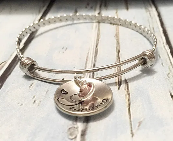 Hand stamped Bracelet- Mother's jewelry -