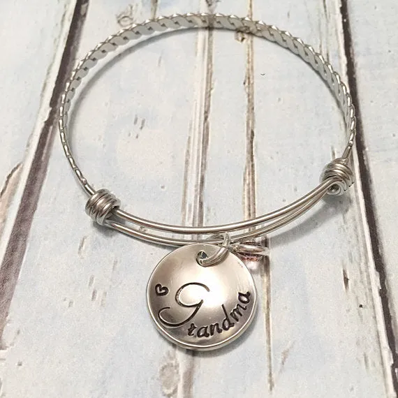 Hand stamped Bracelet- Mother's jewelry -