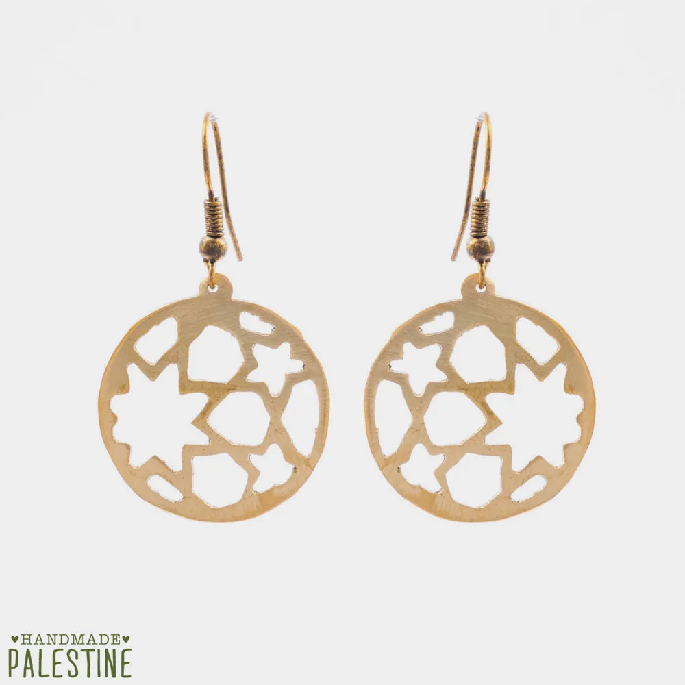 Handmade Arabesque Earrings in Brass