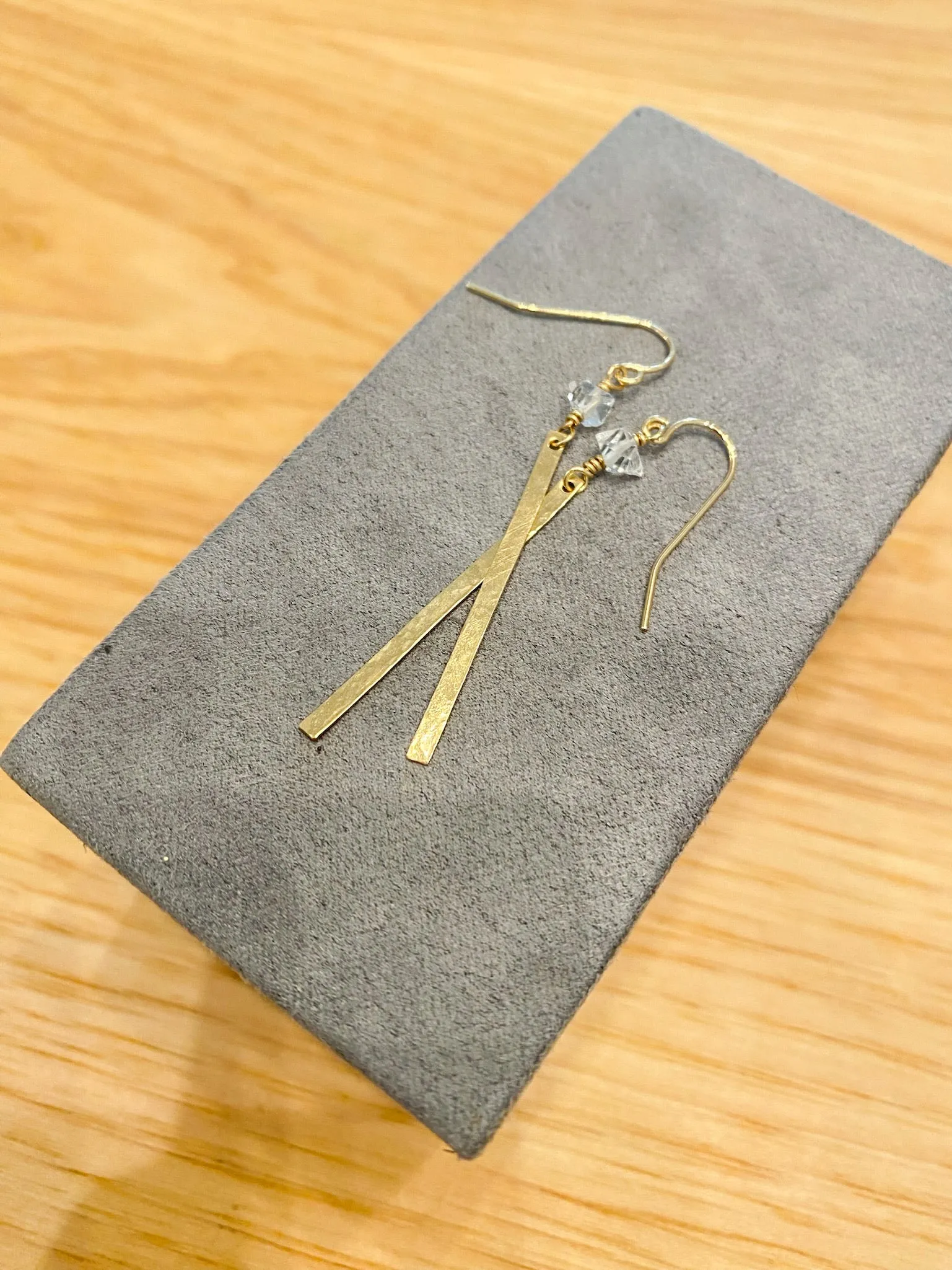 Herkimer Diamond Bar Earrings