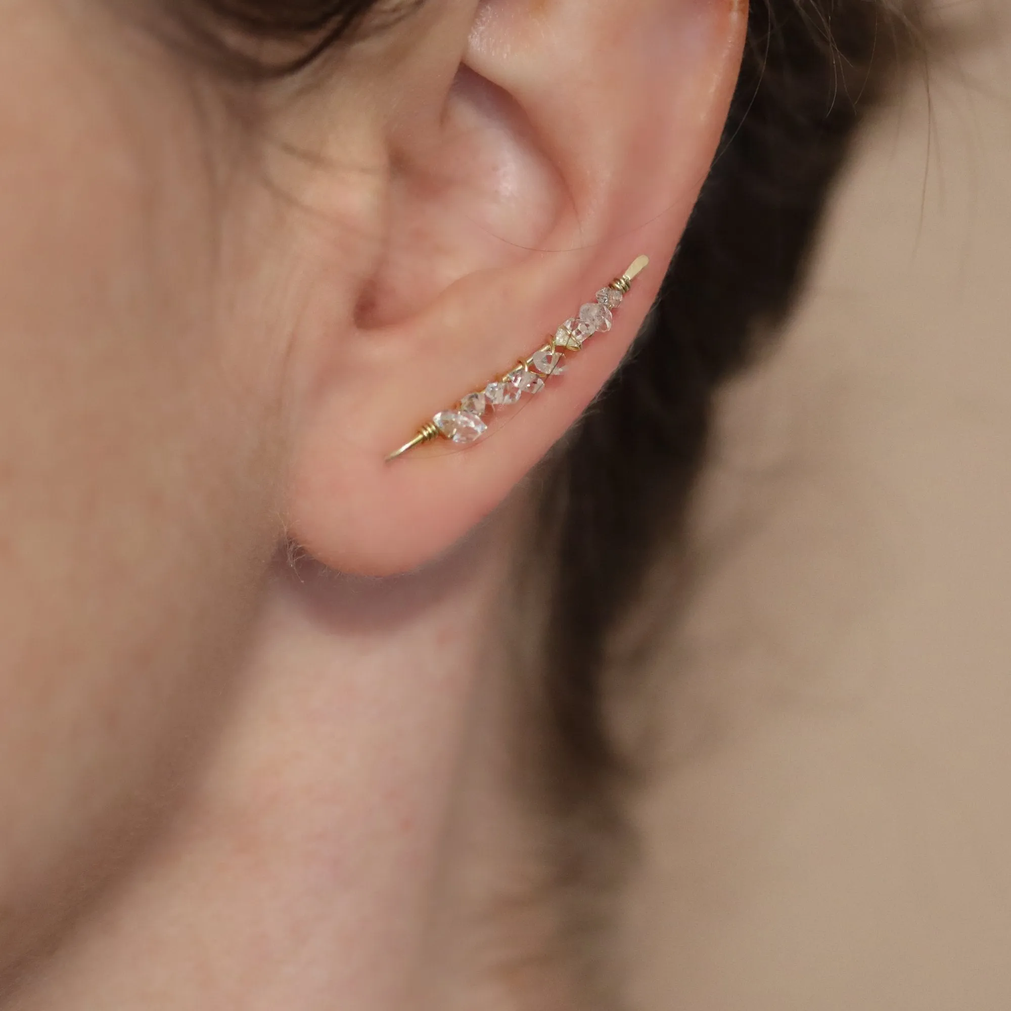 Herkimer Diamond Ear Climbers