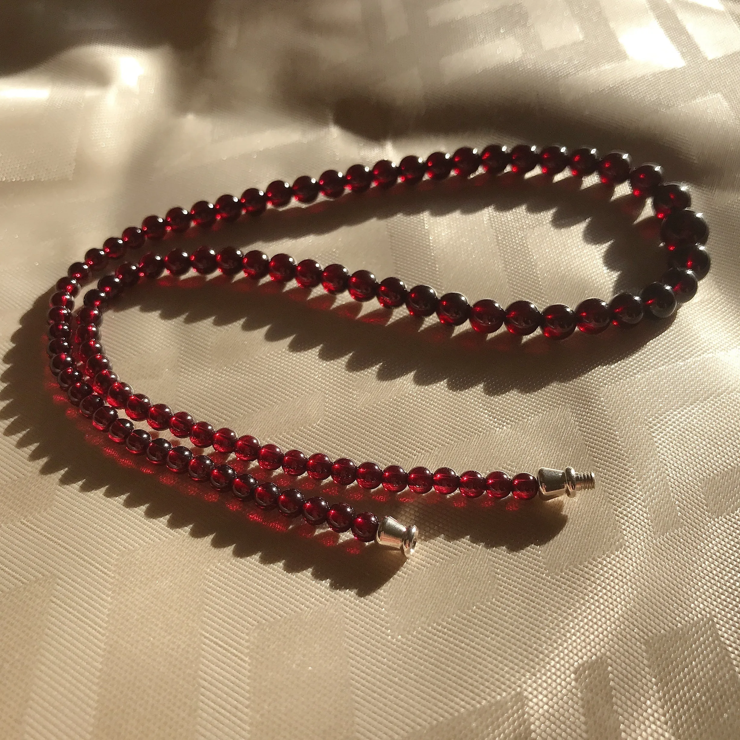 High-quality Protection Red Garnet Graduated Beaded Necklace | Root Chakra Healing Stone Jewelry