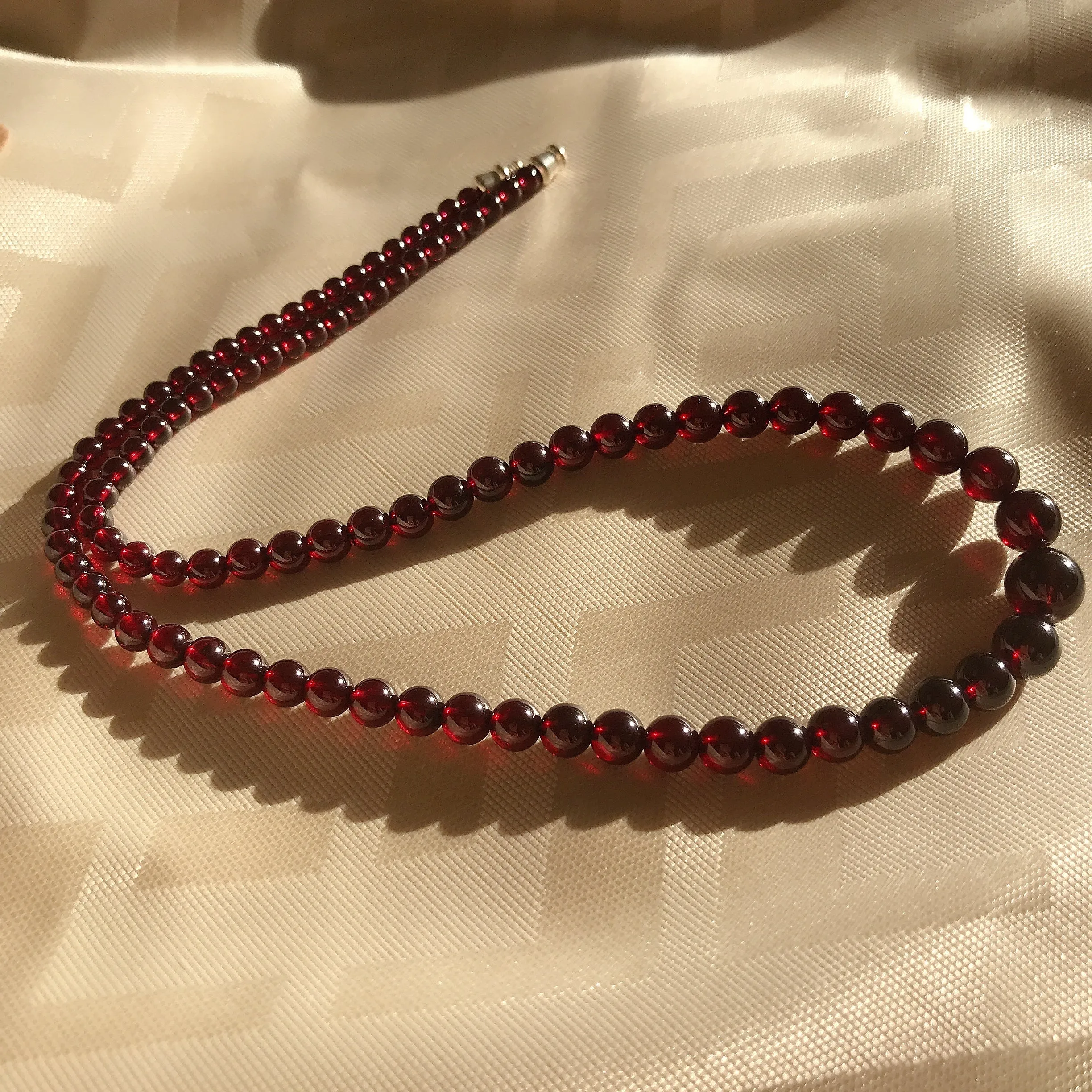 High-quality Protection Red Garnet Graduated Beaded Necklace | Root Chakra Healing Stone Jewelry