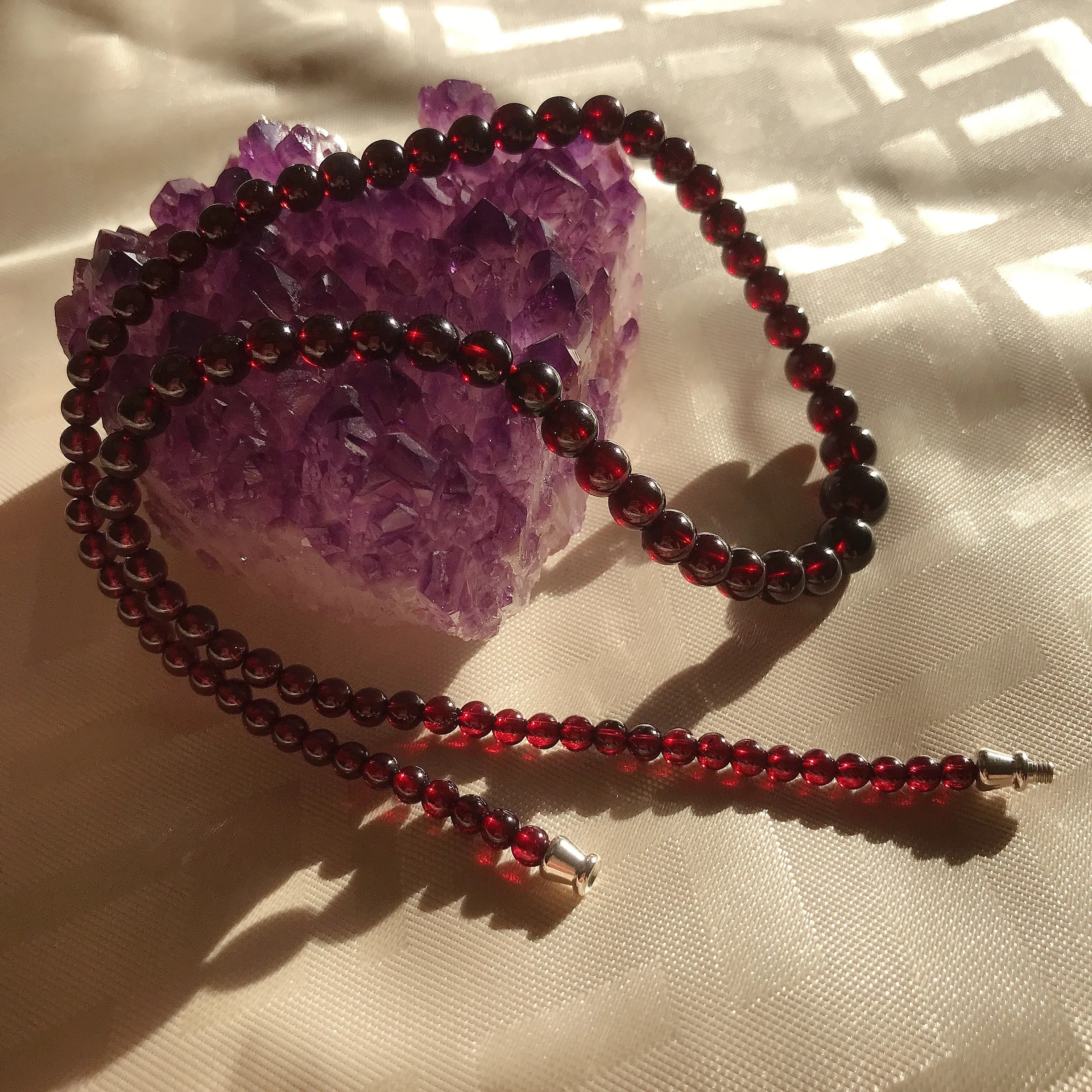 High-quality Protection Red Garnet Graduated Beaded Necklace | Root Chakra Healing Stone Jewelry