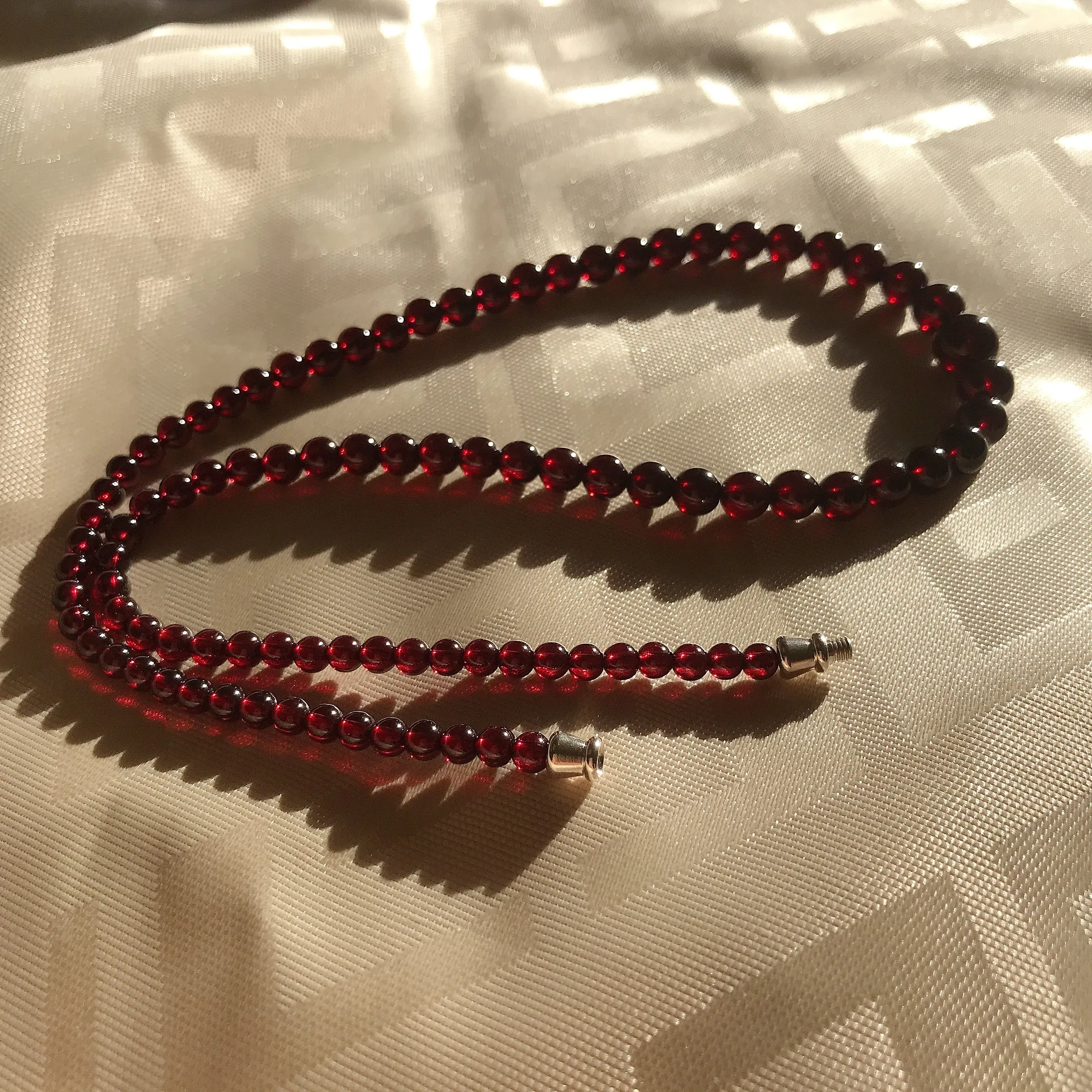 High-quality Protection Red Garnet Graduated Beaded Necklace | Root Chakra Healing Stone Jewelry