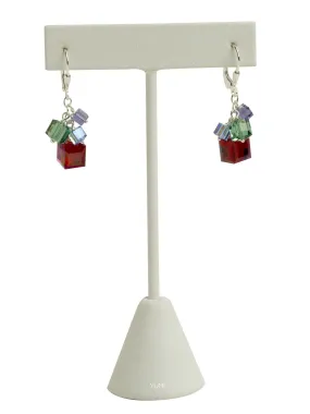 Holiday Swarovski Crystal Cube Earrings