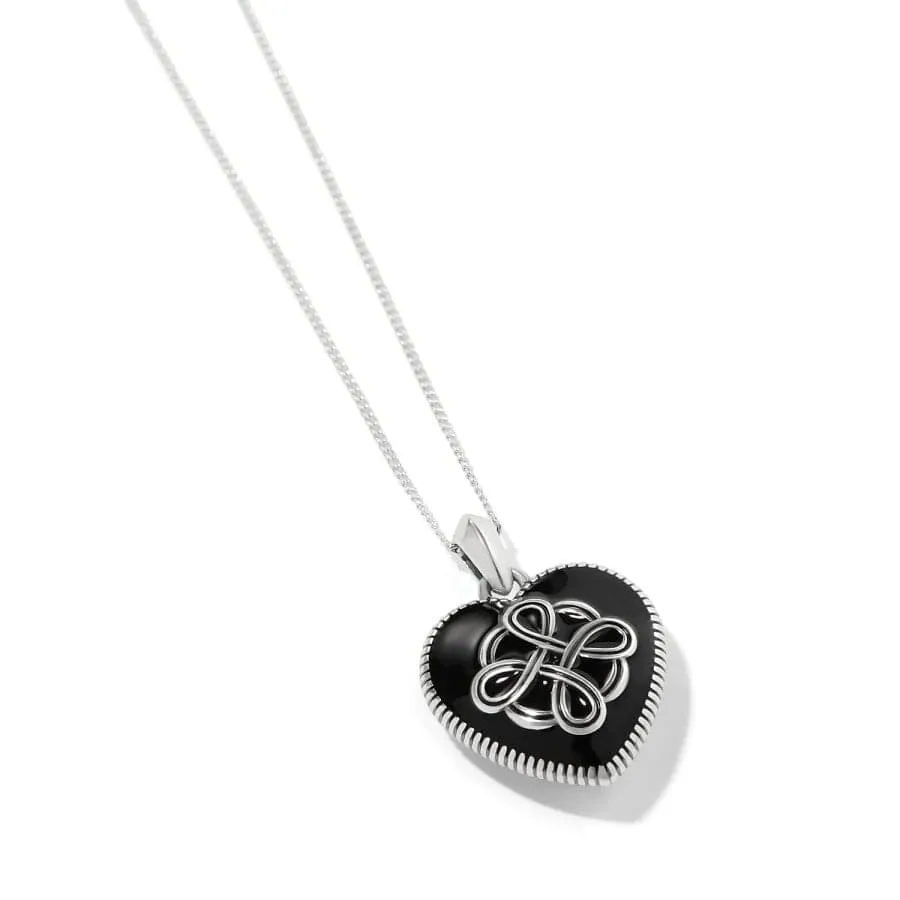 Interlok Noir Reversible Heart Necklace