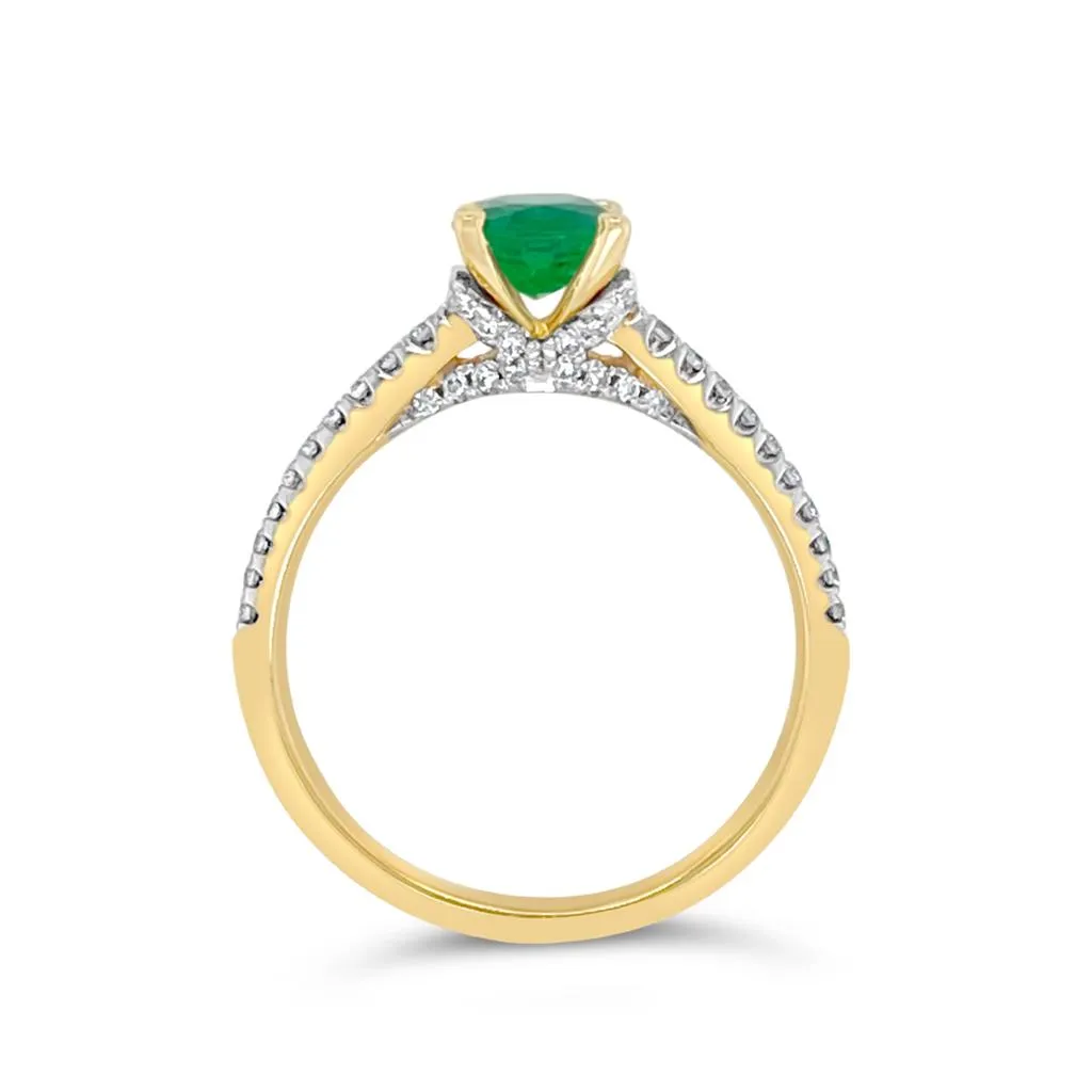 Irisa by Martin Binder Oval Emerald & Diamond Ring