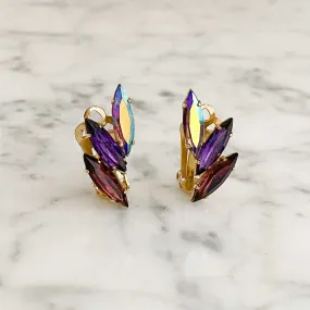 JAYLENE navette crystal clip earrings