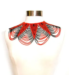 Kipepeo Long Beaded Bib Necklace 01