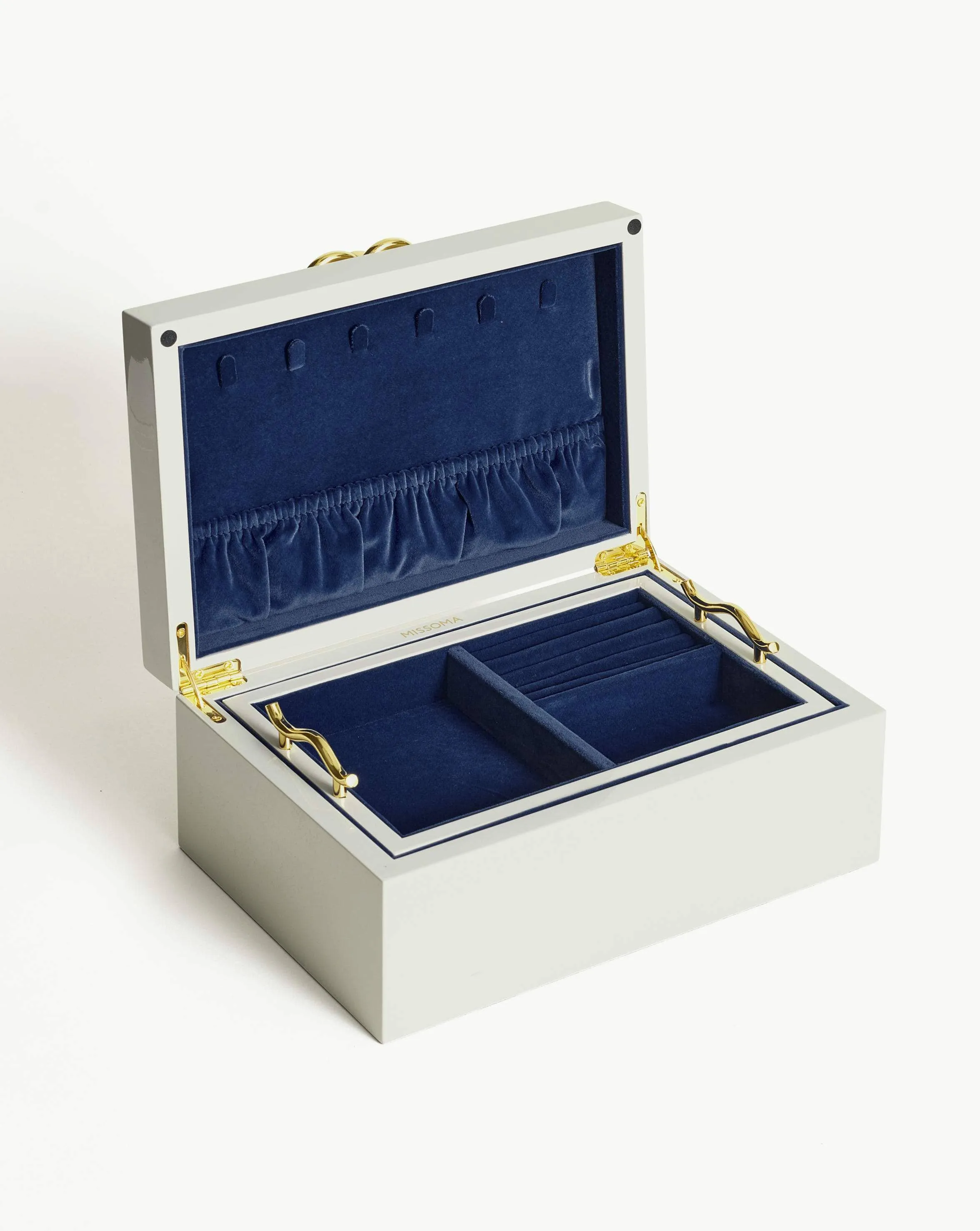 Knot Lacquered Jewellery Box | Grey Lacquer