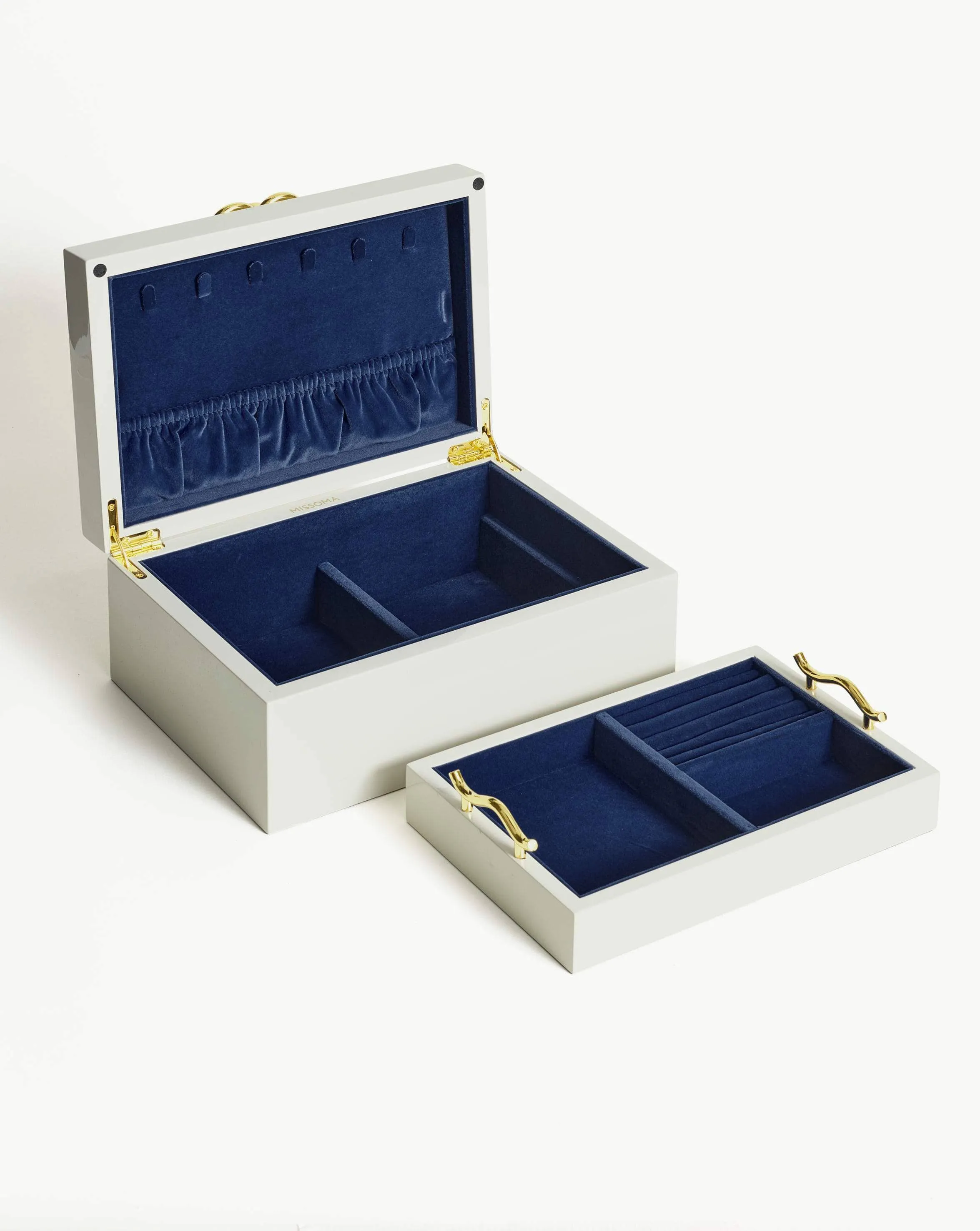 Knot Lacquered Jewellery Box | Grey Lacquer