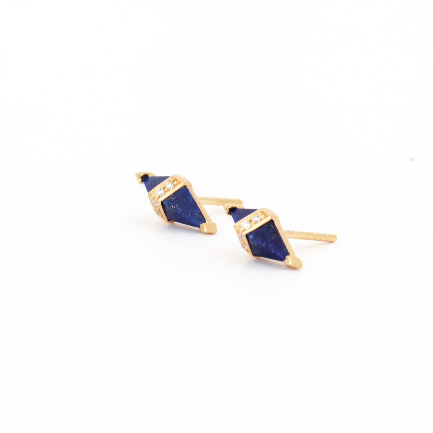 Lapis & Diamond Pietra Studs