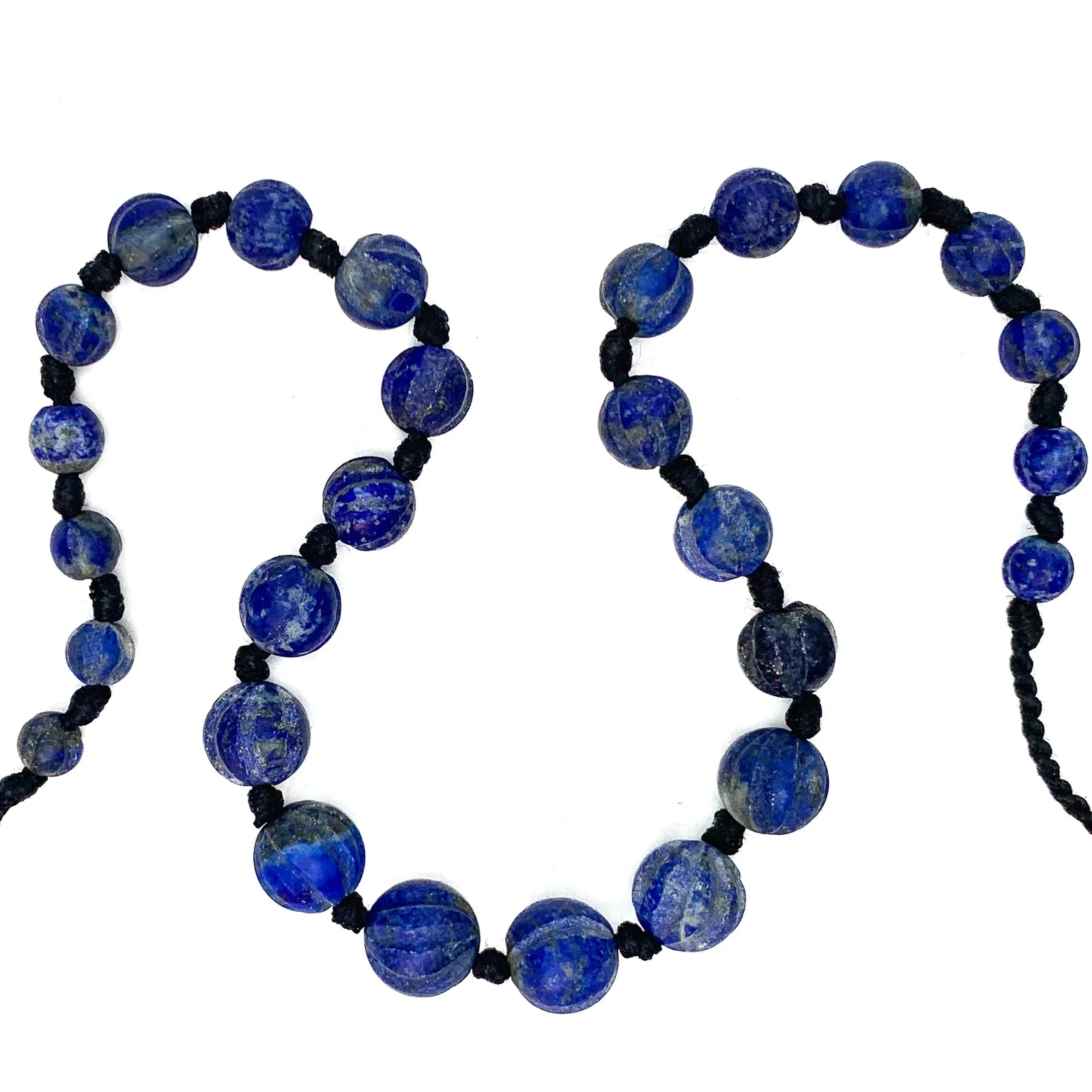 Lapis Lazuli Matte Melons Bead Strand