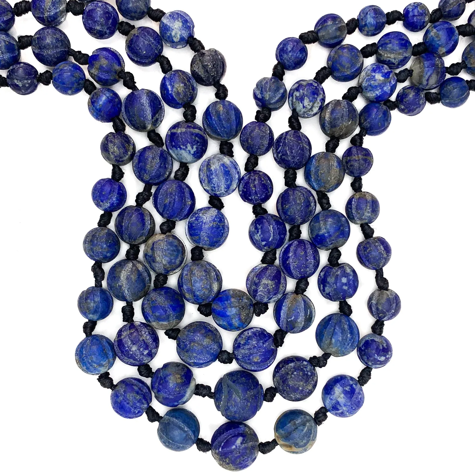 Lapis Lazuli Matte Melons Bead Strand