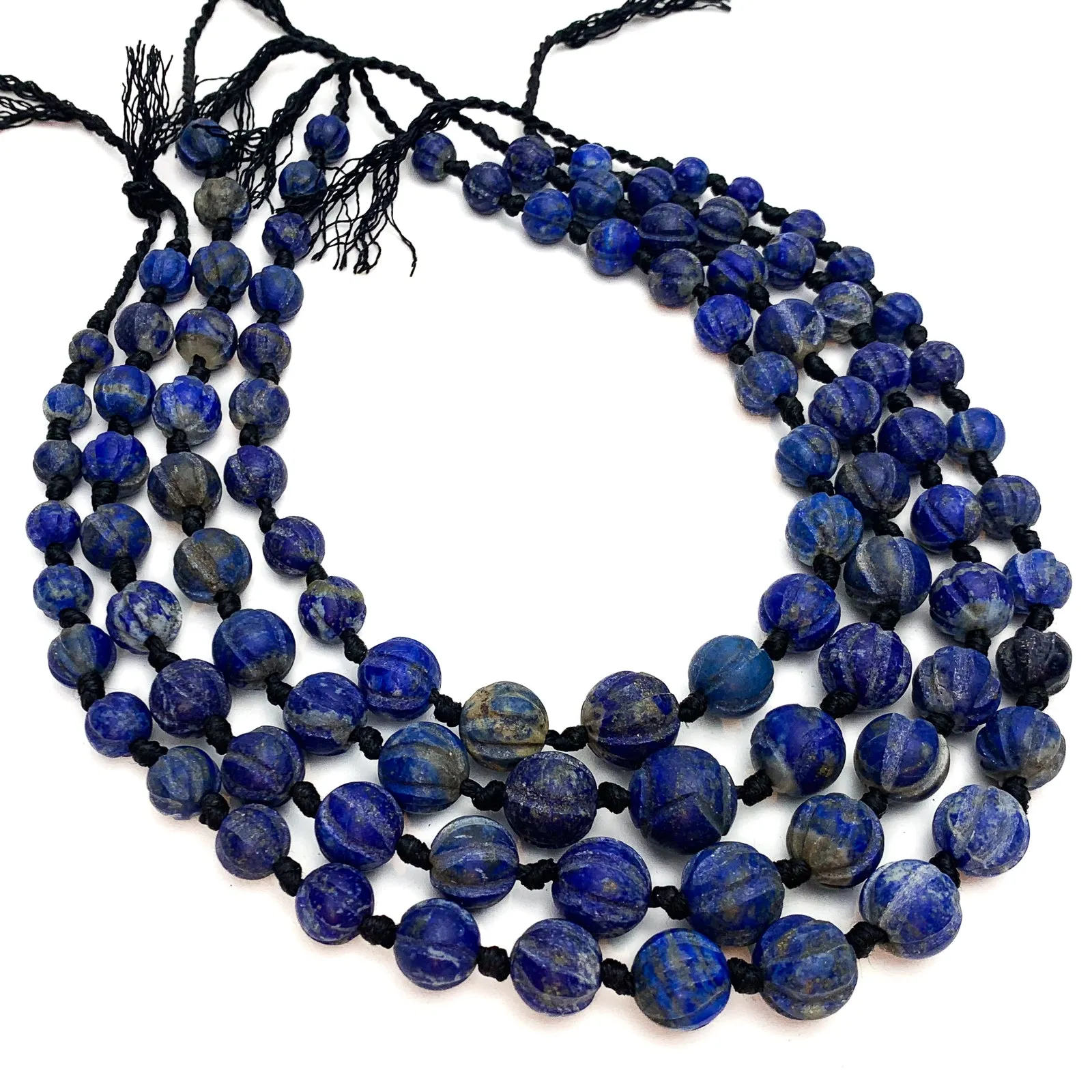 Lapis Lazuli Matte Melons Bead Strand