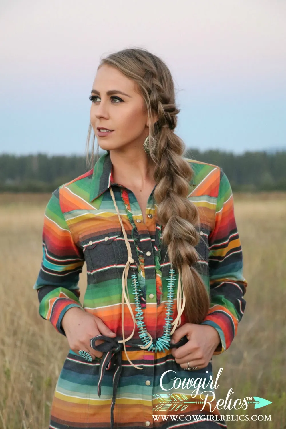 Layton Turquoise and Leather Western Necklace