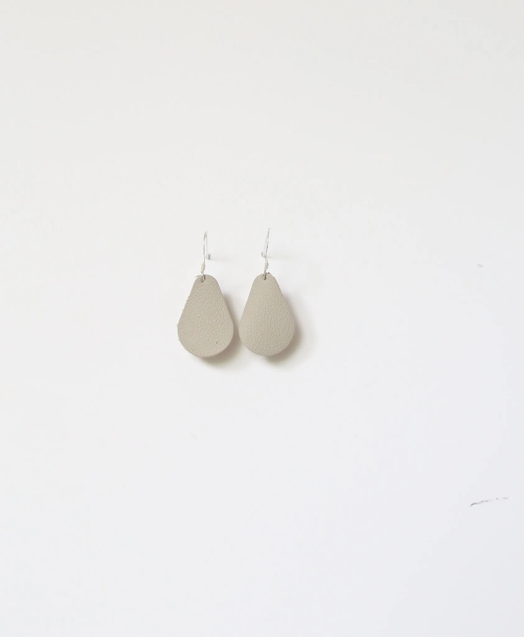 Light Gray Leather Earrings